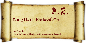Margitai Radován névjegykártya